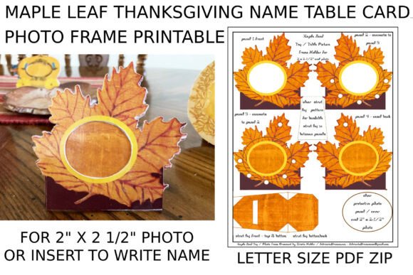 Download Maple Leaf Thanksgiving Name Card Frame - Name card Collection