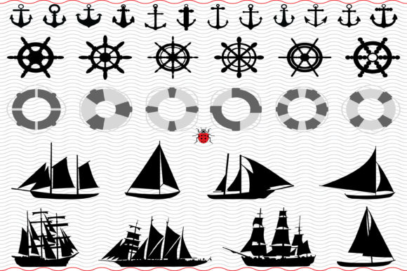 Download Nautical Icons, Black Silhouettes Digital - Icon Collection